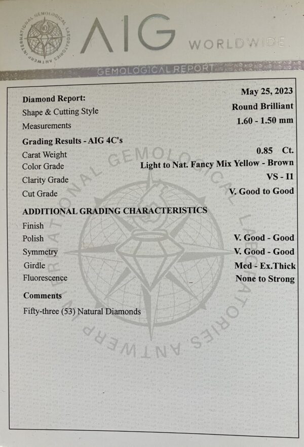 Natural Diamonds, Mixed Color Brilliant – 0.85 Carat Total 53 Pieces - Image 5