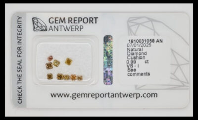 Diamonds, Fancy Mixed Color, natural – 0.99 Carat Total 9 Pieces