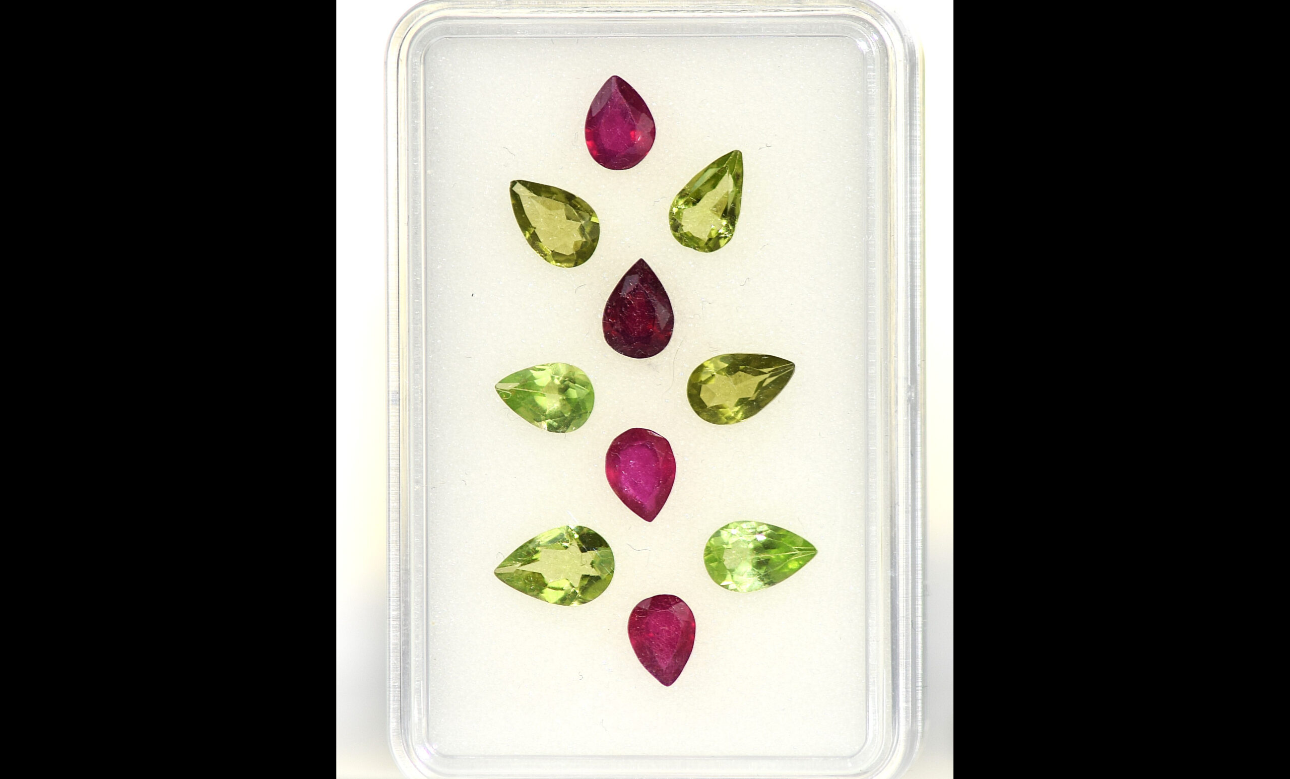 Peridot & Ruby, Vibrant Gemstone Set  – 10 Pieces, 9.2 Carats