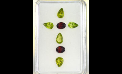 Peridot & Garnet Fusion Gemstone Set – 7 Pieces, 6.2 Carats