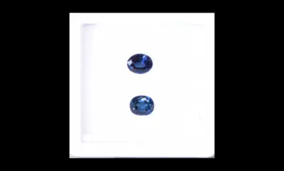 Sapphire, Vivid Blue, Oval Cut Gems – Perfect Pair, 0.84 Carat