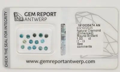 Diamonds, Mixed Color, Natural (Enhanced) – 1.00 Carat, 14 Pieces