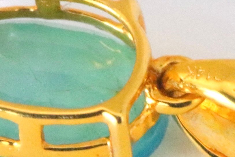 Emerald Pendant, Diamond 14kt Yellow Gold – 12×7×4mm, 0.65g - Image 4