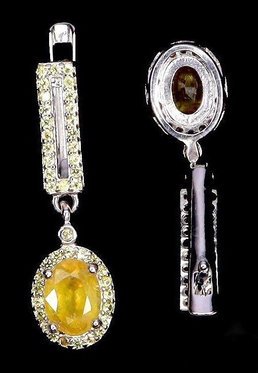 Sapphire Earrings with Color-Change Sapphires 925 Silver - Image 3