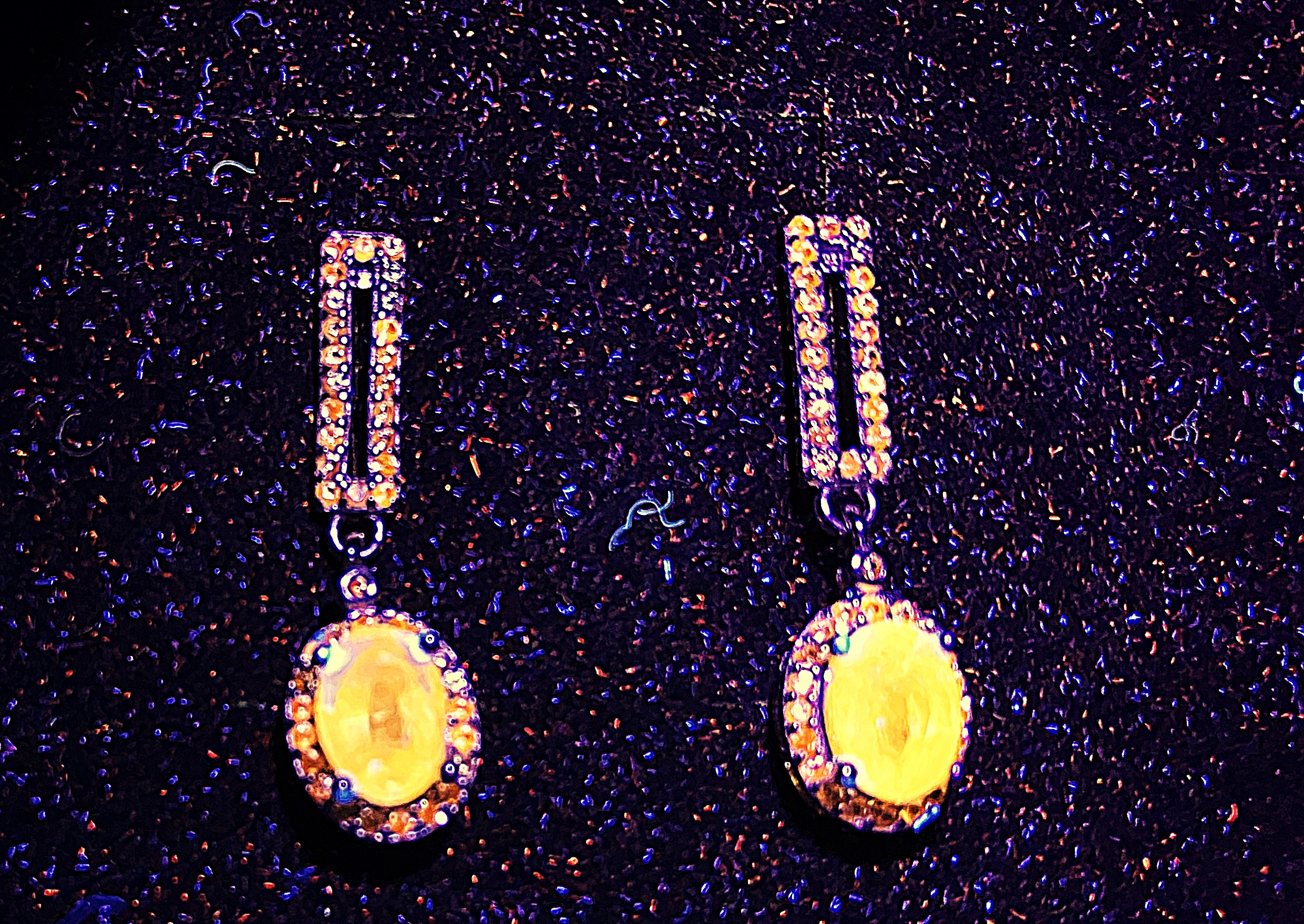 Sapphire Earrings with Color-Change Sapphires 925 Silver - Image 6