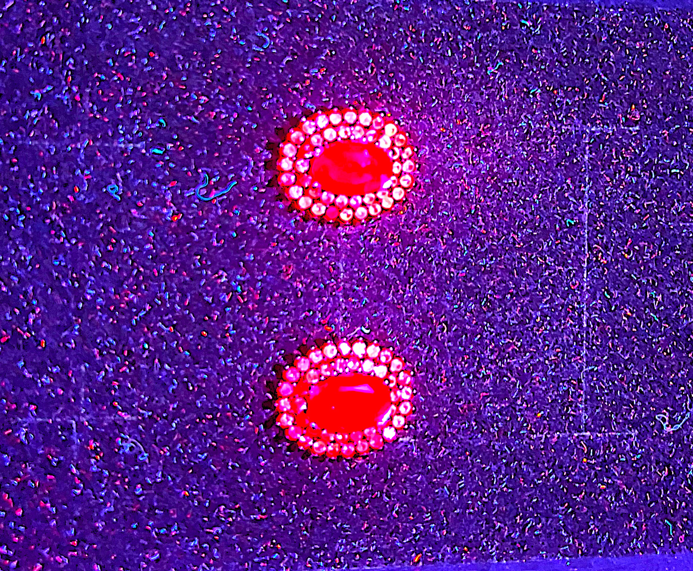 Ruby Earrings with Pink Sapphires 925 Silver – 11x9mm - Image 6