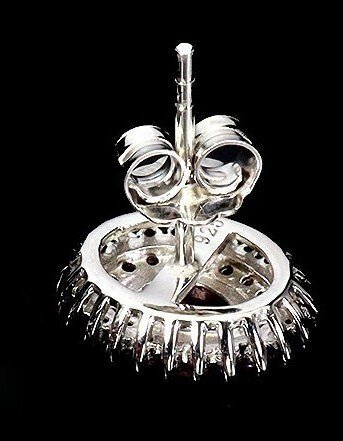 Ruby Earrings with Pink Sapphires 925 Silver – 11x9mm - Image 4