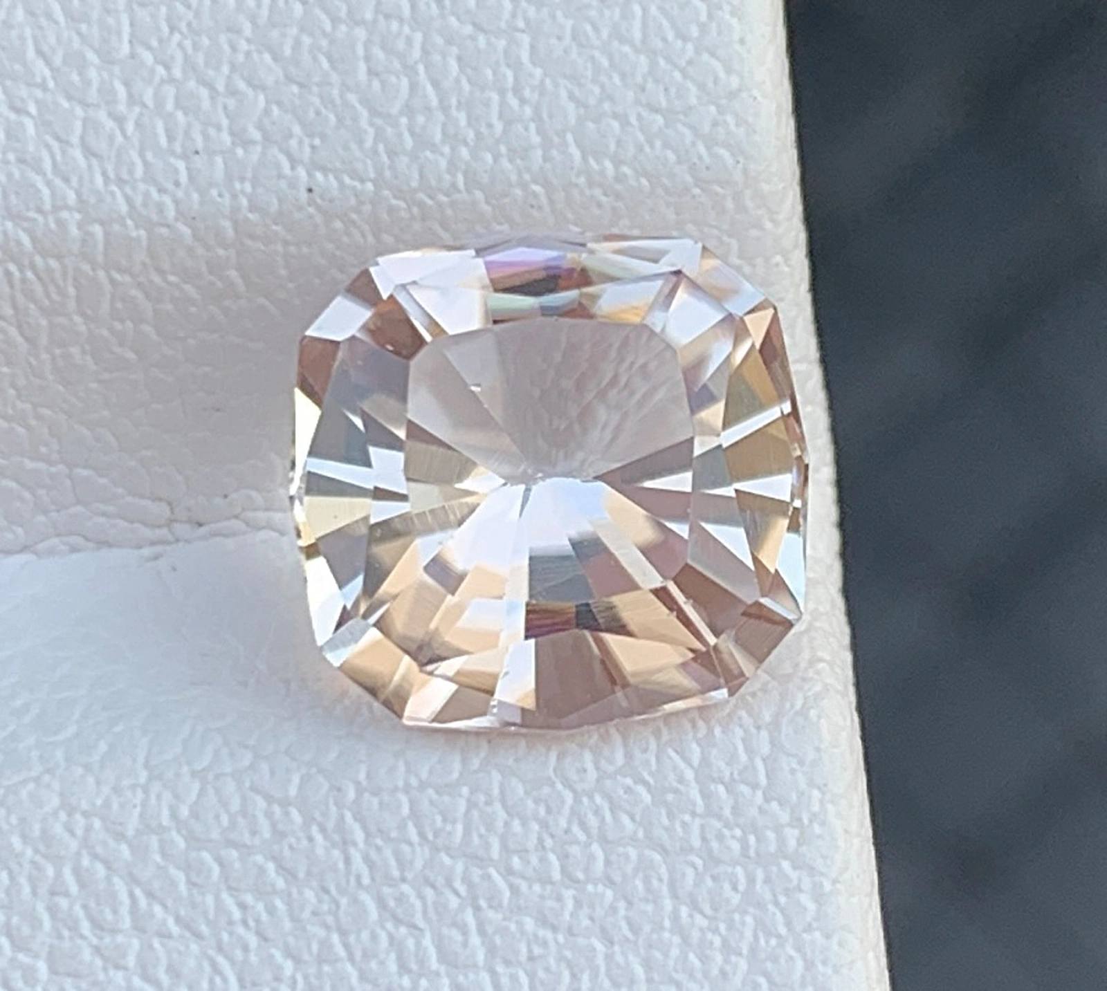 Scapolite, Soft Blush Pink Cushion Cut Gemstone – 3.09 Carats - Image 2