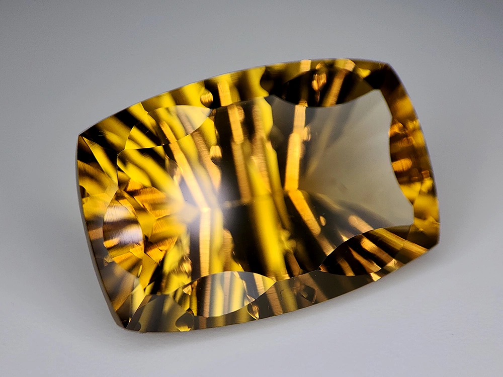 Citrine, Madeira Honeycomb Laser Cut Gemstone – 13.88 Carats - Image 2