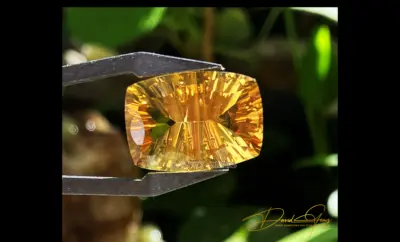 Citrine, Madeira Honeycomb Laser Cut Gemstone – 13.88 Carats