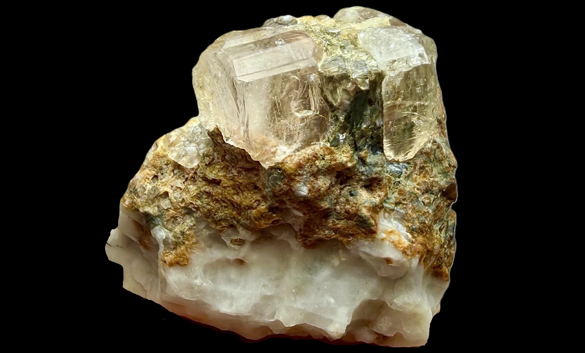 Topaz, Natural Pink Crystal on Matrix – 30 × 26 × 20 mm