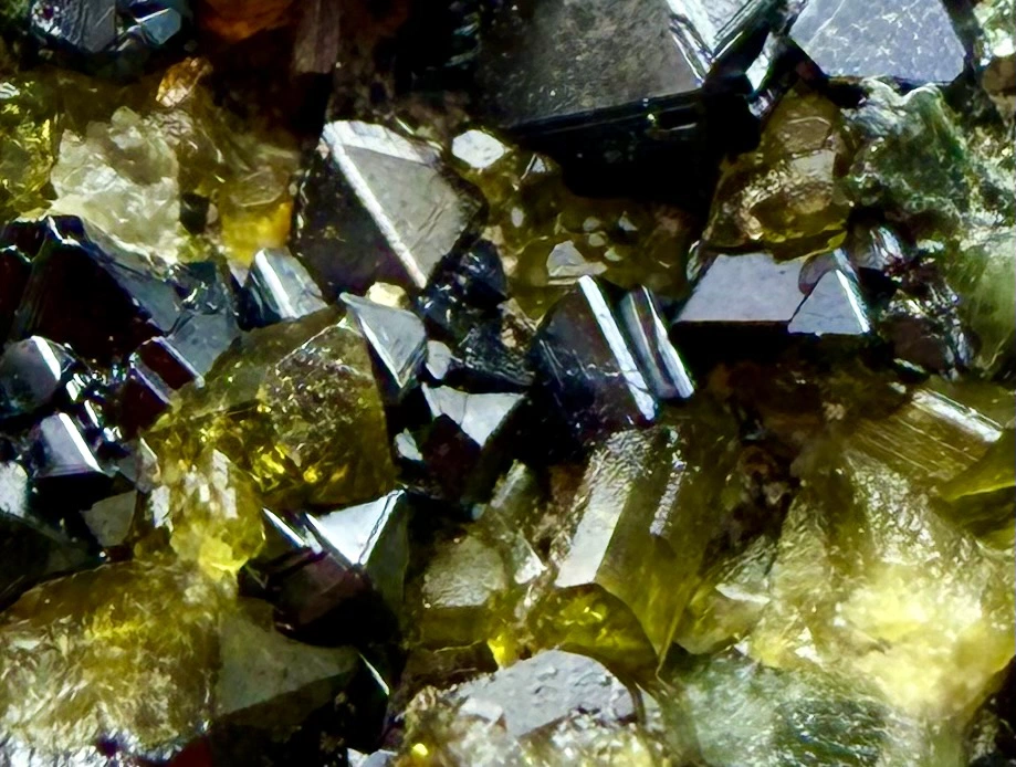 Magnetite Crystals on Vesuvianite & Diopside Matrix - Image 5
