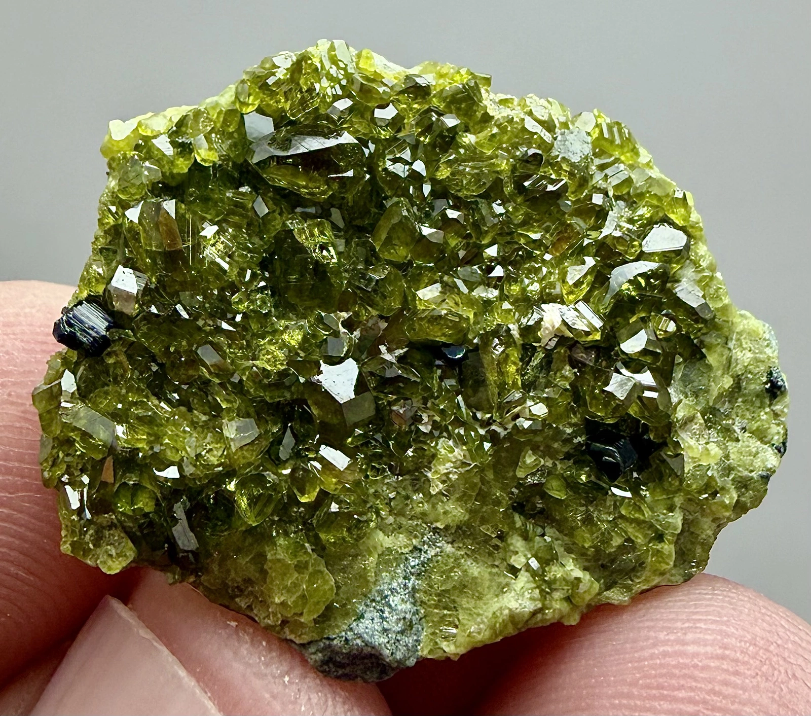 Vesuvianite Crystal Specimen with Green Crystals on Matrix - Image 2