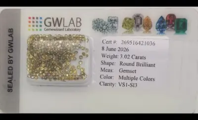 Diamonds, Fancy Mixed Colors Round Cut, Natural – 3.02 Carats