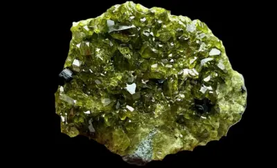 Vesuvianite Crystal Specimen with Green Crystals on Matrix