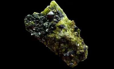Magnetite Crystals with Vesuvianite and Diopside