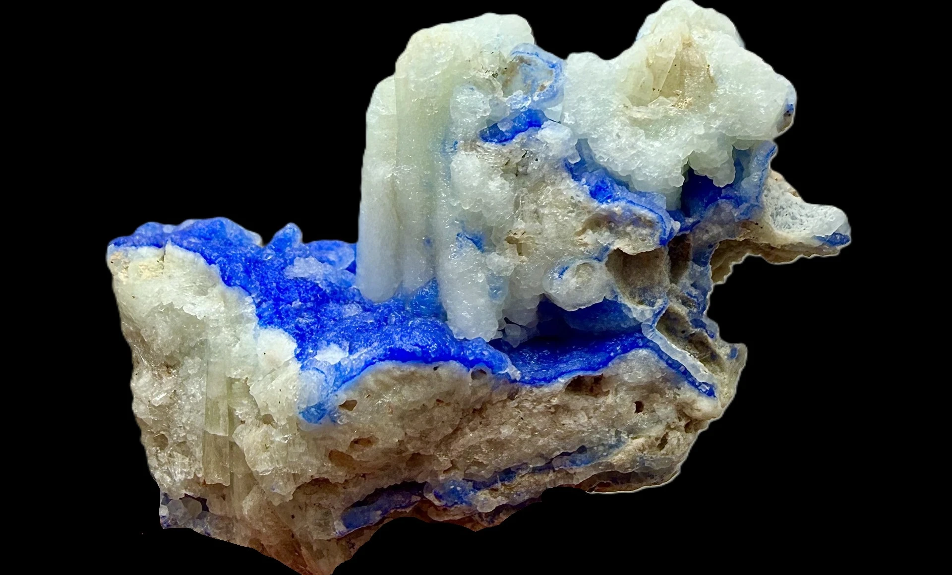 Azurite Crystal Specimen with Aragonite on Matrix – 40 g