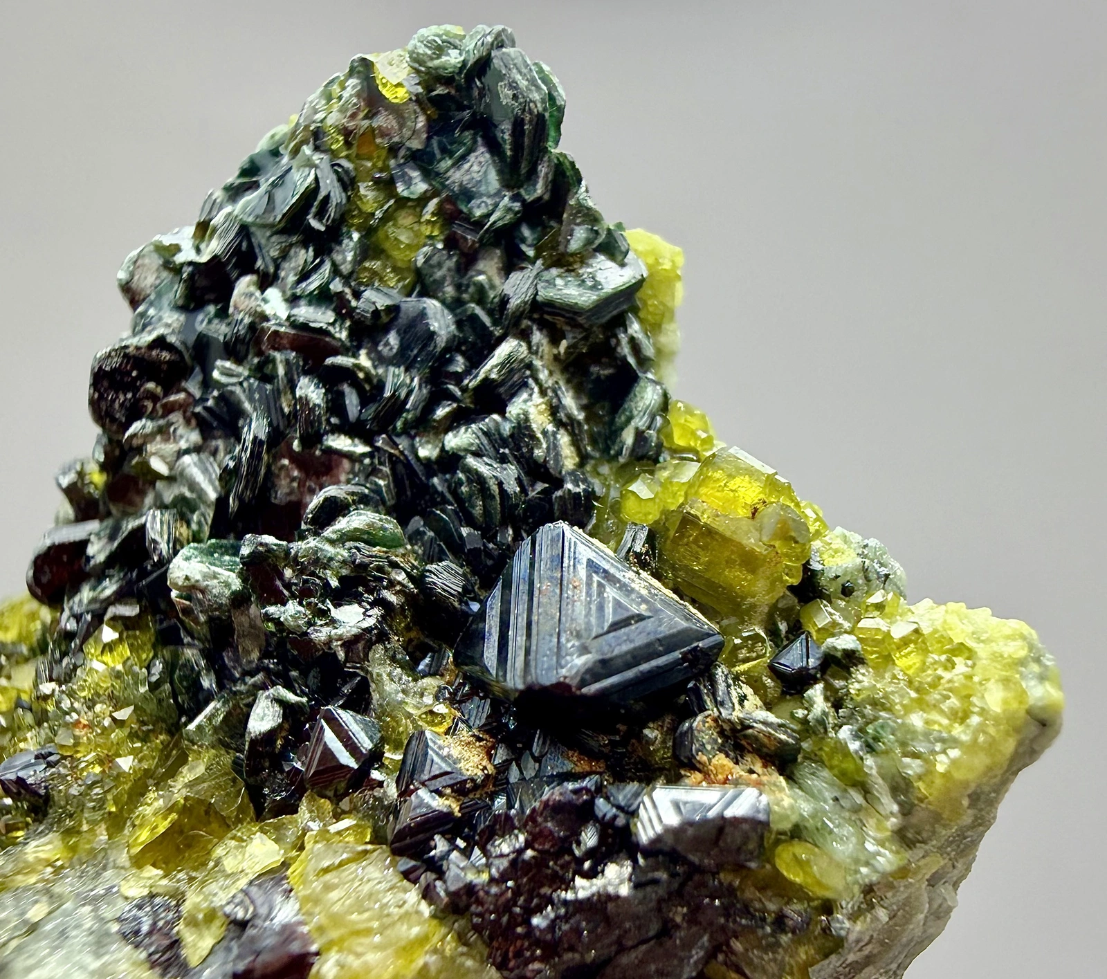 Magnetite Crystals with Vesuvianite and Diopside - Image 5