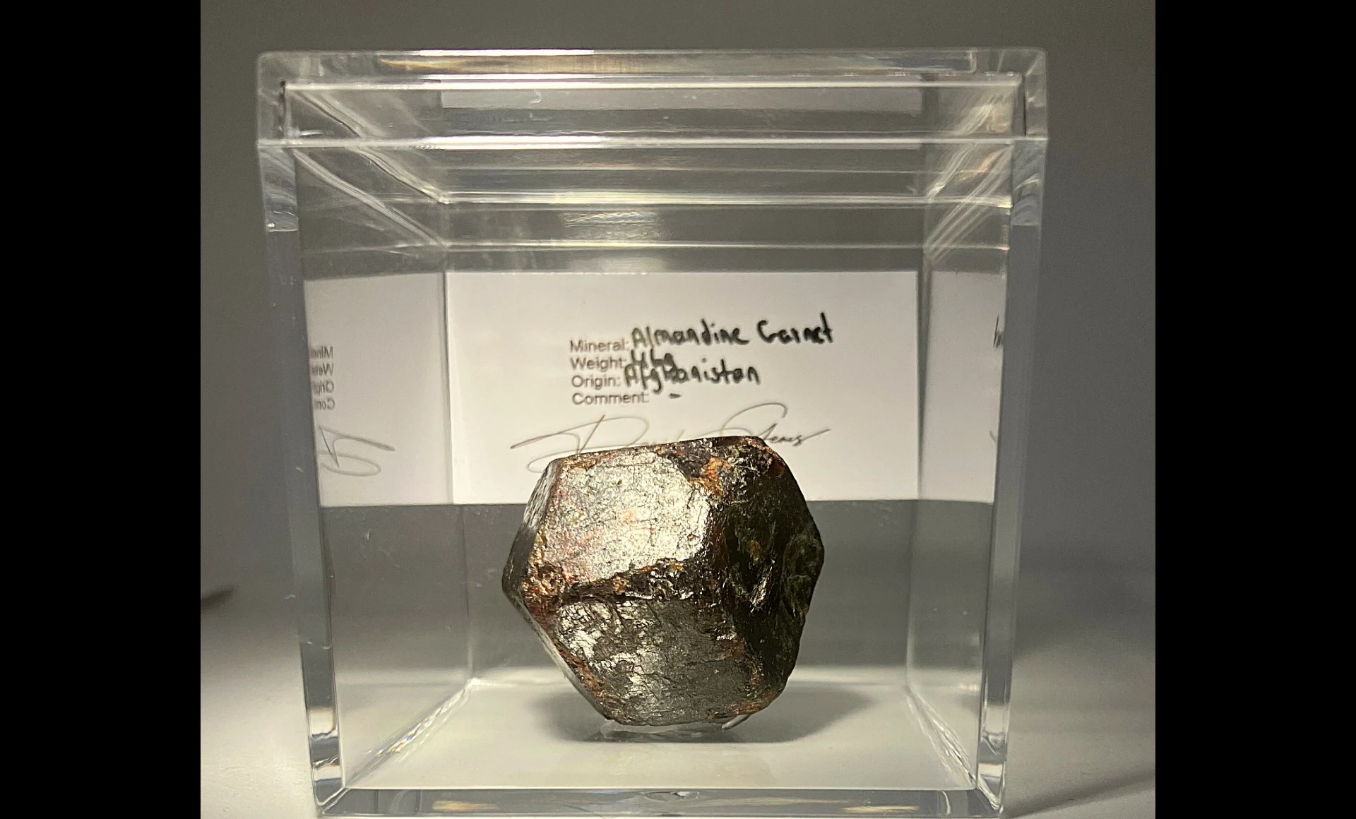 Almandine Garnet Crystal – Raw, 47 g, Acrylic Display Box - Image 3