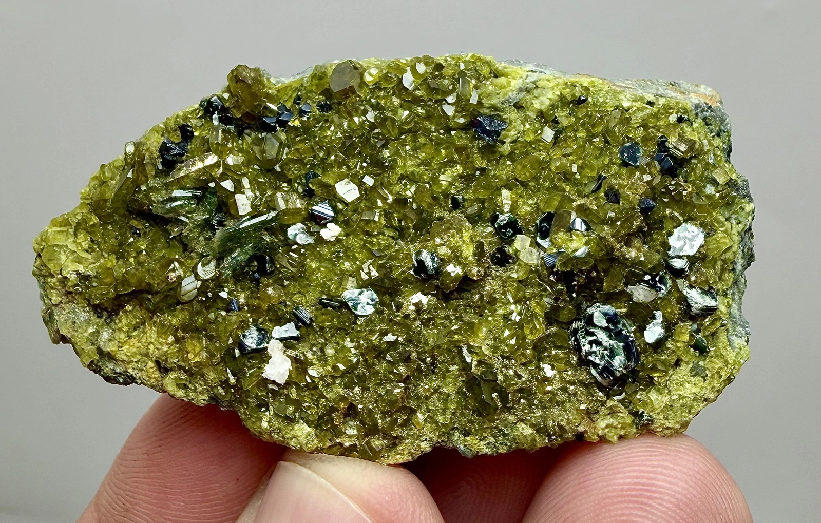 Vesuvianite Crystal – Association with Magnetite & Diopside - Image 2